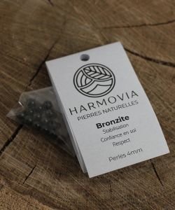 Perles Bronzite 4mm sur fil 40cm, 1 part